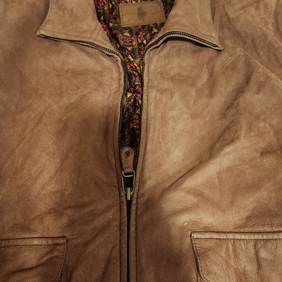 Y2K Hunt Club Leather Bomber Style Jacket Size XL Retro - Picture 12 of 16